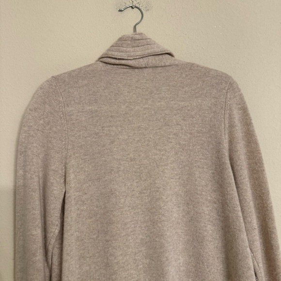 Isaac Mizrahi Live! Open Front Cardigan Sweater MediumTan100% Cashmere - Picture 9 of 12